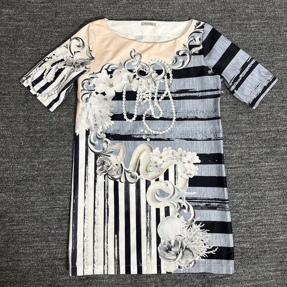 Emma Cook So Surreal Shift Dress Women 10 Pearls Floral Boat Neck Half Sleeve - Picture 1 of 13